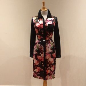 Pink Tartan floral shirt dress size S